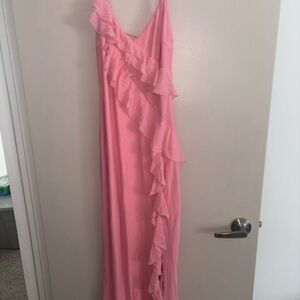 Pink Ruffled Maxi Dress